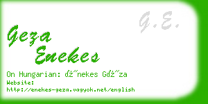 geza enekes business card